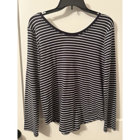 LOFT Tops - Women's Loft Scoop Neck T Shirt Top Sz L Resort Yacht Vacation Nautical Preppy